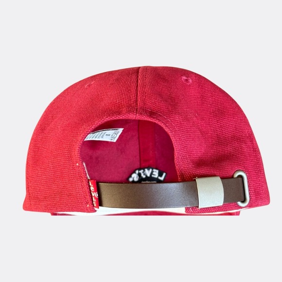 Levi's Lazy Girl Logo Cap Red Adjustable Leather Strap Sold Out - Picture 6 of 6